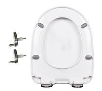 LIQONWAG Quiet-Close Toilet Seat, Slow Close Design, Pp Material, Easy Installation,-Click Quick Release, Easy to Clean, 360° Adjustable Hinge, Never Loosen, White/43 * 34Cm