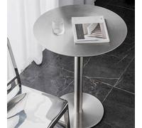LIQONWAG Round Bar Table Breakfast Table 40Cm/50Cm Steel Stainless Table Top, Counter Bipub Tables with Metal Base, Space Saving Pub Dining High Table, Easy to Assemble/40 * 40 * 75Cm