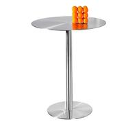 LIQONWAG Round Bar Table, Modern Pub Tables with Solid Table Top and Sturdy Metal Base,Standing Breakfast Desk for Kitchen Balcony Patio Crestaurant, Stainless Steel/40 * 40 * 95Cm