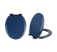 LIQONWAG Round Toilet Seat 360 * 410Mm, Colored Soft Close Toilet Seat with Quick Release and Adjustable Hinges Round Sfor Easy Installation and Cleaning/Sapphire