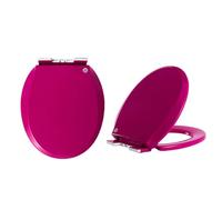 LIQONWAG Round Toilet Seat Soft Close Colored - Thicken Pp Material Soft Close Toilet Seat Colored - Slow Close Quick Release Toilet Seat Round/Fuchsia