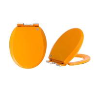 LIQONWAG Round Toilet Seat Soft Close Colored - Thicken Pp Material Soft Close Toilet Seat Colored - Slow Close Quick Release Toilet Seat Round/Orange