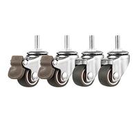 LIQONWAG Set of 4 Swiveler Wheels Threaded Stemmovingers Soft Rubber Wheelswear Smoothers,for Trolley,Cartsniture,Dolly,Workbench/Brake+Universal/Ø25Mm