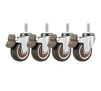 LIQONWAG Set of 4 Swiveler Wheels Threaded Stemmovingers Soft Rubber Wheelswear Smoothers,for Trolley,Cartsniture,Dolly,Workbench/Brake/Ø50Mm