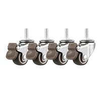 LIQONWAG Set of 4 Swiveler Wheels Threaded Stemmovingers Soft Rubber Wheelswear Smoothers,for Trolley,Cartsniture,Dolly,Workbench/Brake/Ø25Mm