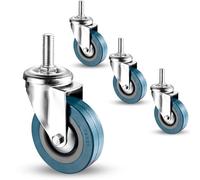 LIQONWAG Set of 4Er Wheels, 360-Degree Swivelers, Brakeer, No Noise PVC Wheels, Safetylockingers, Load Bea80Kg, Non Marking, Forniture and Workbench Cart/Swivel/65Mm/M10
