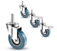 LIQONWAG Set of 4Er Wheels, 360-Degree Swivelers, Brakeer, No Noise PVC Wheels, Safetylockingers, Load Bea80Kg, Non Marking, Forniture and Workbench Cart/Swivel+Brake/65Mm/M10