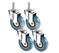 LIQONWAG Set of 4Er Wheels, Threaded Stemers, No Noise Pvcnitureer Wheels, Protectthe Floor, Durable Stemers with Brake, for Cart,Niture and Workbench/Swivel/75Mm/M10