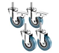 LIQONWAG Set of 4Er Wheels, Threaded Stemers, No Noise Pvcnitureer Wheels, Protectthe Floor, Durable Stemers with Brake, for Cart,Niture and Workbench/Swivel+Brake/65Mm/M10