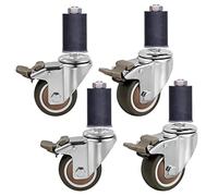 LIQONWAG Set of 4Or Wheels,Heavy Duty Workbench Stemors,Trolley Wheels with Brake,360 Degree Swiveler Wheels,Industrialnitureer/35Tubes