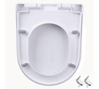 LIQONWAG Slow Close Toilet Seat, Quiet Soft Close, 34X42Cm, U/D Stoilet Seat Cover with Adjustable Hinge, Quick-Release, Easy to Install and Clean, White Toilet Lid, Pp Toilet Seats