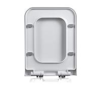 LIQONWAG Soft Close Toilet Seat, 47X36Cm White Square Toilet Seat, Slow Close Pp Toilet Seat Cover with Top Fixing Adjust Hinges,-Click Quick Disassembly, Easy to Install and Clean