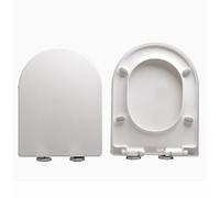 LIQONWAG Soft Close Toilet Seat, Quick Release Toilet Seat, Adjustable Hinges, V/D/U Stoilet Seats Cover for Easy to Install and Clean - Simple Top Fixing - White Toilet Lid - Pp/46 * 36Cm