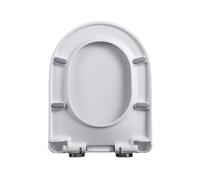 LIQONWAG Soft Close Toilet Seat, White D Stoilet Seats, Quick-Release for Easy Cleaning, Durable Loo Seat, Top Fitting 360° Adjustable Hinge/18.11In