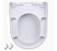 LIQONWAG Soft Close Toilet Seat with 360° Adjustable Hinge and Quick-Release for Easy to Install and Clean, U/D Stoilet Seat Cover, White Toilet Lid, Pp, 34X42Cm