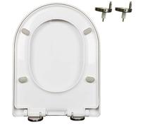 LIQONWAG Soft Close Toilet Seat with-Click Quick Release for Easy to Clean, D/U Shape, Slow Close Toilet Seat Cover with 360° Adjustable Hinge, Quiet-Close Toilet Lid and Seat, White, Pp/43 * 34Cm
