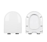 LIQONWAG Soft Close Toilet Seat with-Click to Quick Release, Easy to Install and Clean, Quiet Close Toilet Seat Cover with Adjustable Hinge, White D/U Shaped Toilet Lid, Pp/35 * 44Cm