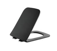 LIQONWAG Square Front Design Toilet Seat Soft Close, Quick Release Hinge, Top Fixed, Rectangle Toilet Lid in Uf, Loo Seat Black, 350 * 450Mm