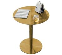 LIQONWAG Stainless Steel Table Simple Side Table Modern Bar Table, Metal Round Coffee End Table, Outdoor High Foot Table, Durable Accent Table, Easy to Assemble/40 * 40 * 105Cm