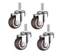 LIQONWAG Swivel Stemer Wheels 1.5 Inchniturewheels,Diameter 38Mm TPE Rubber Wheels,Shopping Cart Wheel Trolley Movinger Wheels,Threaded Stem M10X15Mm,Set of 4/Universal