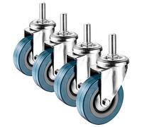 LIQONWAG Swiveler Wheels Set of 4 - Dual Locking, M10/M12 Threaded Stem, 2.5In/3In, Silent Absorption, Replacement Foot Wheel/Swivel/65Mm(2.5In) M12