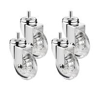 LIQONWAG Swivelers Forniture, a Set of 4, Transparent Pu Rubberers Wheels, Swivelor Wheels Without Brake, Replacementers for Trolley and Bed/4 Swivel/2In-M10*15Mm