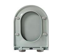 LIQONWAG Toilet Seat Elongated D Shaped with Quiet Close Features and Adjustable Hinge, Robust Quick Release Toilet Lid Easy Install & Easy Clean,36 * 46Cm/Grey