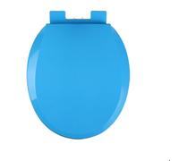LIQONWAG Toilet Seat Soft Close Simple Top Fixing Round Toilet Seats Color with Adjustable Plastic Fixings, Oval Round Stoilet Lid Loo Seat 360 * 410Mm/Blue