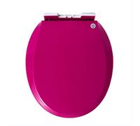 LIQONWAG Toilet Seat Soft Close Simple Top Fixing Round Toilet Seats Color with Adjustable Plastic Fixings, Oval Round Stoilet Lid Loo Seat 360 * 410Mm/Fuchsia