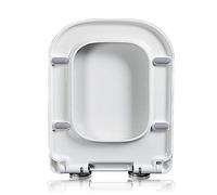 LIQONWAG Toilet Seat, Square Toilet Seat with Soft Close, Easy Clean, Non Slip, High Performance Pp Material, White/36 * 45Cm