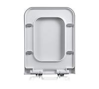 LIQONWAG Toilet Seat, Square Toilet Seat with Soft Close, Easy Clean, Non Slip, High Performance Pp Material, White/36 * 47Cm