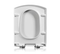 LIQONWAG Toilet Seats Multifunctional Quiet Close Pp Material Rectangle Type Thicken Mute Slow Down Detachable Bathroom Toilet Seat, Metal Hinge, Easy to Install and Clean/03A