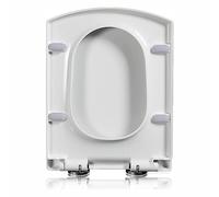 LIQONWAG Toilet Seats Multifunctional Quiet Close Pp Material Rectangle Type Thicken Mute Slow Down Detachable Bathroom Toilet Seat, Metal Hinge, Easy to Install and Clean/03B