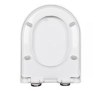 LIQONWAG Toilet Seats Quiet Close Pp Material D/U Stoilet Seat, Thicken Soft Close Toilet Seat, 360° Adjustable Metal Hinge, Quick-Release for Easy Cleaning, Top Fixed, White/33.5 * 42Cm