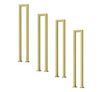 LIQONWAG U-Shaped Stair Railing for Indoor Use, Iron Guardrail with Square Pins, Floor-Mounted Il for Attics, Verandas, and Balconies/U S4 Pcs/35Cm(13.8Inch)
