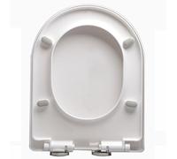 LIQONWAG V/D/U Shaped Toilet Seat, Soft Close Toilet Seat, White Toilet Seat Cover, Pp Toilet Lid, 360° Adjustable Hinges,-Click Quick Disassembly, Easy to Install and Clean/46 * 36Cm