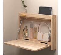 LIQONWAG Wall-Mounted Folding Desk, Wooden Corner Laptop Desk, Space-Saving Fold-Down Wall Desk for Small Spaces/B/36Cm/14.1In