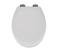LIQONWAG White Soft Close Toilet Seat, 37 * 44Cm Oval Standard Size Toilet Lid, Quick-Release for Easy Cleaning, Durable Pp Material Loo Seat, Comes with Top Fitting