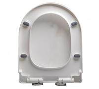 LIQONWAG White Toilet Seat with-Click to Quick Release, Easy to Install and Clean, Soft Close Toilet Seat Cover, V/D/U Shaped Toilet Lid with 360° Adjustable Hinges, Pp/44 * 35Cm