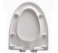 LIQONWAG White Toilet Seat with Slow Close Adjustable Hinges, Soft Close Toilet Seat Cover with Quick-Release for Easy to Clean, Four Bumpers Never Loosen, V/D/U Shaped, Pp/46 * 37.5Cm