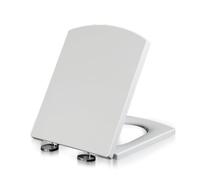 LIQONWAG White Toilet Seats, Soft Close Toilet Seat, Square Toilet Seat, Thickened Pp Toilet Seat with Quick Release Top Fix Adjustable Metal Hinges, Easy to Install and Clean/43 * 34.5Cm