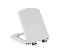 LIQONWAG White Toilet Seats, Soft Close Toilet Seat, Square Toilet Seat, Thickened Pp Toilet Seat with Quick Release Top Fix Adjustable Metal Hinges, Easy to Install and Clean/47 * 37Cm
