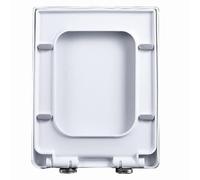 LIQONWAG White Toilet Seats, Soft Close Toilet Seat, Square Toilet Seat with Quick Release for Easy to Install and Clean, Adjustable Stainless Hinges, Top Fixing, Pp, Square, 35X45Cm