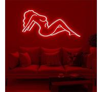 LIQS Girls Neon Sign Night Light, Naked Lady Sign Neon Lamp,Sexy Lady Back Wall LED Sign for Home Bedroom Bar Party Decoration (50X23CM, Red)