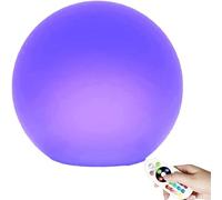 LIQS LED Ball Mood Lights, Rechargeable RGB Lamp, Color Changing Night Lights, Waterproof Floating Light, 16 Color Change & 4 Flash Modes with Remote Control for Outdoor Indoor Decoration (12CM)