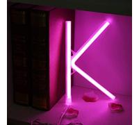 LIQS LED Letters Neon Sign,Battery and USB Powered Neon Night Light Decorative Neon Sign wall Lamp for Kids Bedroom (K, Pink)
