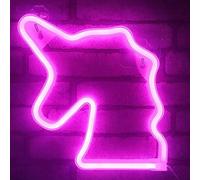 LIQS LED Neon Sign,Unicorn Neon Sign Night Light Wall LED Neon Lamp USB Battery Powered Led Neon Light Sign for Home Bedroom Bar Party Decoration (Pink)