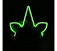 LIQS Light up Unicorn Headband, Luminous Hair Hoop LED Unicorn Headband,LED Light Up Flashing Headband for Women Girls Christmas Party (Green)