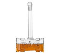 Liqueur Bottle 3D - Whisky Carafe, Airtight Stopper Decanter | Alcohol Bourbon Vodka Wine, Hammer Design Liqueur for Home Bar 400ml Glass Design Spirits Cocktails Wine Clachters