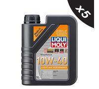 Liqui Moly 10W40 Engine Oil Leichtlauf Performance ACEA A3 B3 5x1L